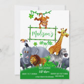 Invitation Animaux Wild One Jungle verdure safari hiver (Devant)