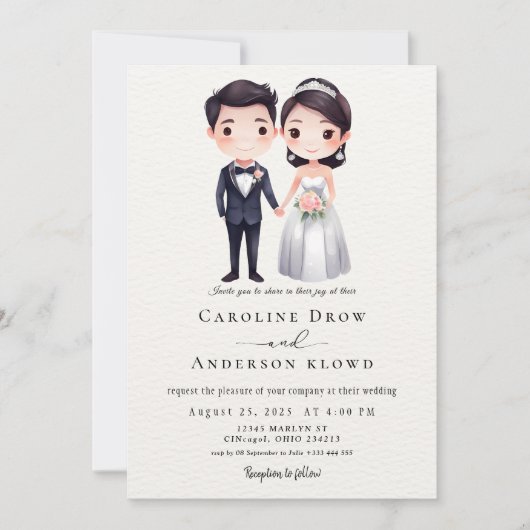 Invitation Anime Couple Wedding (Devant)