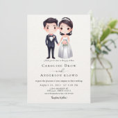 Invitation Anime Couple Wedding (Debout devant)