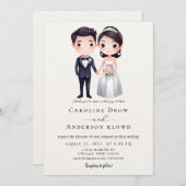 Invitation Anime Couple Wedding (Devant / Derrière)