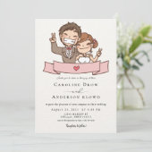 Invitation Anime Couple Wedding (Debout devant)