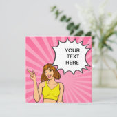 INVITATION ANIME, DESSIN, PERSONNALISABLE (Debout devant)