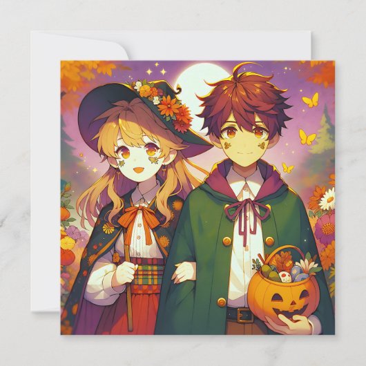 Invitation Anime Kid's en costumes d'Halloween (Devant)