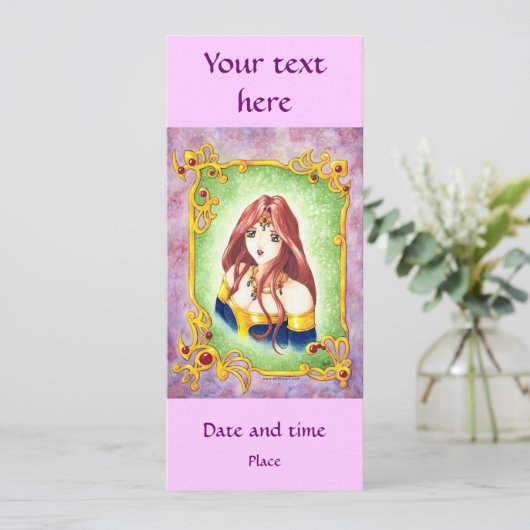 Invitation Anime princesse (Debout devant)