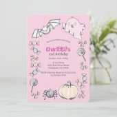 Invitation Aniversario de los niños de Halloween de dulce dul (Debout devant)