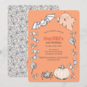 Invitation Aniversario de los niños de Halloween de dulce dul (Devant / Derrière)