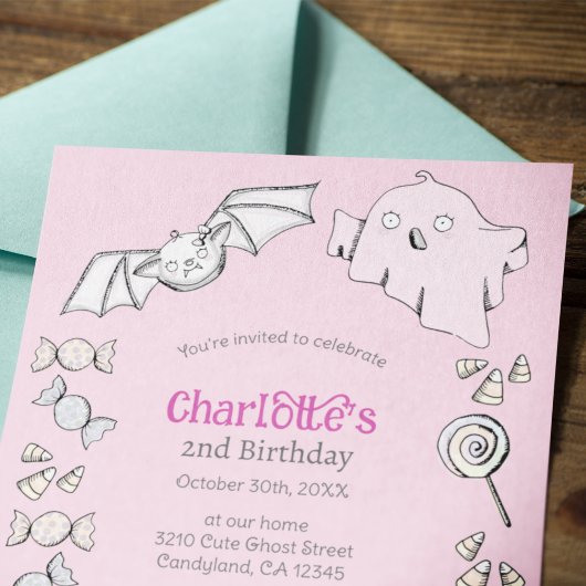 Invitation Aniversario de los niños de Halloween de dulce dul