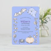 Invitation Aniversario de los niños de Halloween de dulce dul (Debout devant)