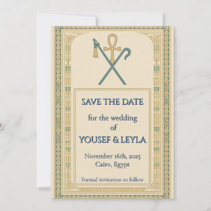 Invitation Ankh de Lotus d'Or Royal Égyptien Enregistrer la D
