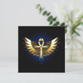 Invitation Ankh or avec ailes (Debout devant)