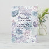 Invitation Annabelle Vintage bleu Floral Mariage d'aquarelle (Debout devant)