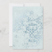 Invitation Annabelle Vintage Blue Floral Crest Mariage (Dos)