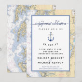 Invitation Annapolis Dusty Blue #Nautical #Engagement Party (Devant / Derrière)
