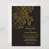 Invitation Annapolis MD Baie de Chesapeake mariage doré (Devant)