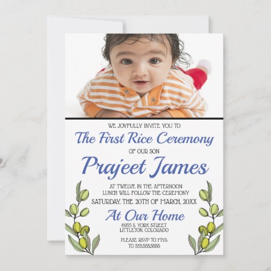 Invitation Annaprashan (Devant)