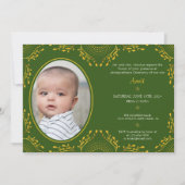 Invitation Annaprashan Cérémonie du Premier Riz Green Gold Ph (Devant)