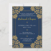 Invitation Annaprashan Premier Rice Blue Gold Orament Photo (Devant)