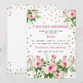 Invitation Annaprashan, première cérémonie de riz à la florai (Devant / Derrière)