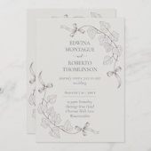 Invitation Anne Elliot Quiet Romance Wedding - Bows Ivy (Devant / Derrière)