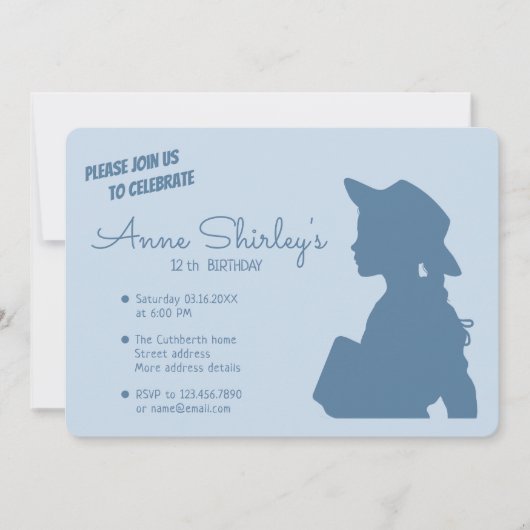 Invitation Anne Green Gables Plaisirs simples CC1087 Annivers (Devant)