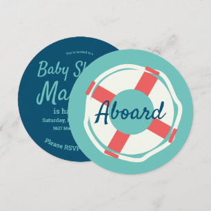 Invitation Anneau de sauvetage géométrique pour Baby Shower n
