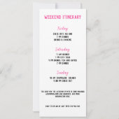 Invitation Anneau Doigt rose Bachelorette Week-end Itinéraire (Dos)