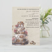 Invitation Anneaux de gâteau simples modernes Steampunk Maria (Debout devant)