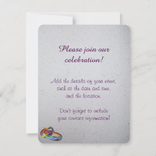 Invitation Anneaux de mariage arc-en-ciel pour l'égalité du m