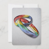 Invitation Anneaux de mariage arc-en-ciel pour l'égalité du m (Devant)