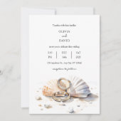 Invitation Anneaux de mariage de plage Mariage de bord de mer (Devant)