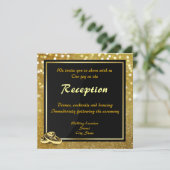 Invitation Anneaux de mariage élégants à paillettes - Récepti (Debout devant)