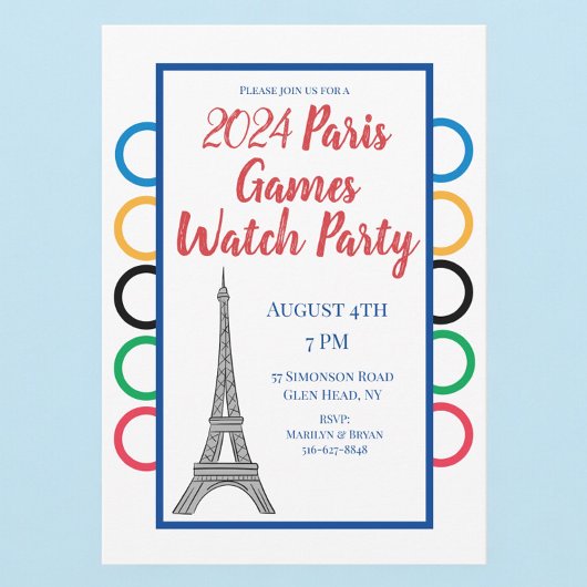 Invitation Anneaux de Soirée de Veille des Jeux de Paris 2024