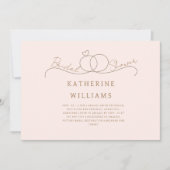 Invitation Anneaux d'or Coeur Bleu & Fête des mariées d'or (Devant)