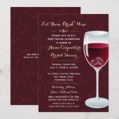 Invitation Anneaux en verre à vin Wedding shower nuptiale (Devant / Derrière)