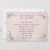 Invitation Anneaux et ruban de mariage cardiaque (Dos)