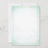 Invitation Anneaux Fiançailles aquarelle Turquoise géométriqu (Dos)