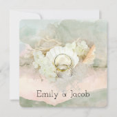 Invitation Anneaux mariages à Seashell Beach Heart (Devant)