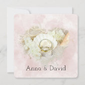 Invitation Anneaux mariages à Seashell plage Coeur (Devant)