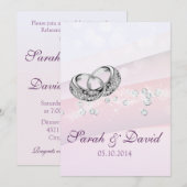 Invitation Anneaux Mariages charmantes| Dîner de répétition (Devant / Derrière)