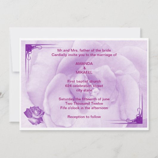 Invitation Anneaux violets (Dos)