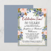 Invitation Année Chic Floral Budget Mariage Anniversaire (Devant / Derrière)