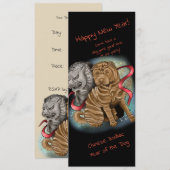 Invitation Année chinoise du zodiaque du chien (Devant / Derrière)