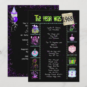 Invitation année d'anniversaire 1968