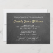 Invitation Année de classe Chalkboard Gris & Gold Graduation  (Dos)