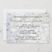 Invitation Année de classe Marbre blanc et médaille d'or phot (Dos)