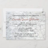 Invitation Année de classe Marbre blanc & Pink Graduation Pho (Dos)
