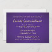 Invitation Année de classe Purple and Gold Modern Graduation  (Dos)