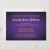 Invitation Année de classe Purple and Gold Modern Graduation  (Dos)