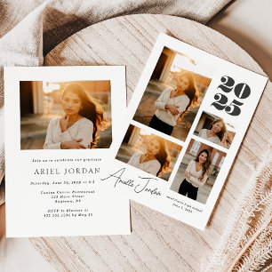 Invitation Année de graduation minimale de collage Collage