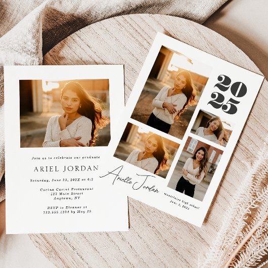 Invitation Année de graduation minimale de collage | Collage 